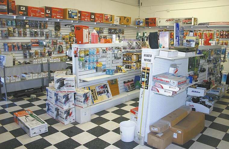 The stocked parts store inside High Desert RV Services